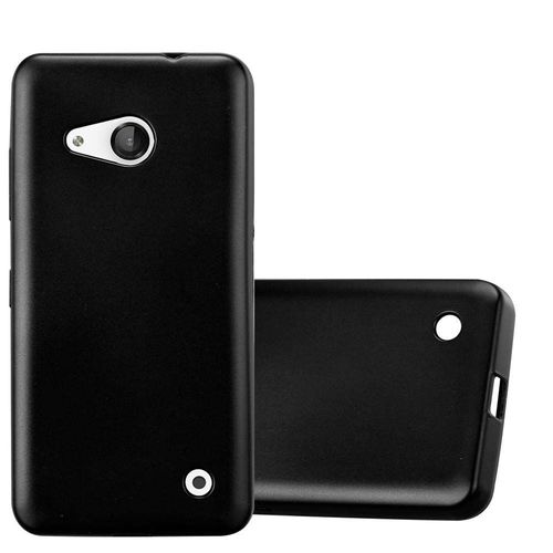 Coque Pour Nokia Lumia 550 En Metallic Noir Housse De Protection Étui En Silicone Tpu Flexible