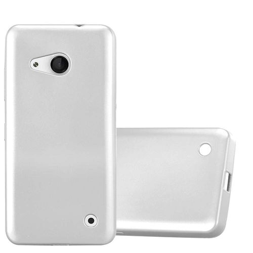 Cadorabo Housse Compatible Avec Nokia Lumia 550 En Metallic Argent - Étui De Protection En Silicone Tpu Flexible