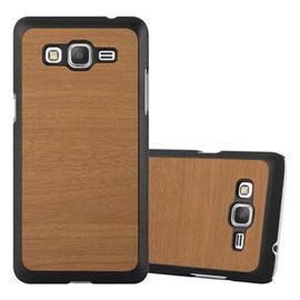 Cadorabo Housse compatible avec Samsung Galaxy GRAND PRIME en WOODEN BRUN - Étui de protection en silicone TPU flexible