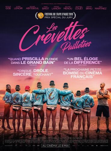 Les Crevettes Pailletées - Véritable Affiche De Cinéma Pliée - Format 120x160 Cm - De Cédric Le Gallo Et Maxime Govare Avec Nicolas Gob, Alban Lenoir, Michaël Abiteboul - 2019