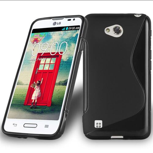 Cadorabo Housse compatible avec LG L50 en OXID NOIR - Étui de protection en silicone TPU flexible