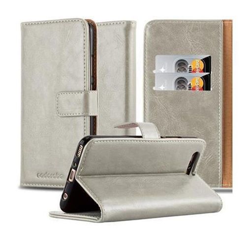 Coque Pour Huawei P10 Plus En Marrone Cappucino Housse De Protection Étui Avec Fermeture Magnétique, Fonction De Support Et Compartiment Pour Carte