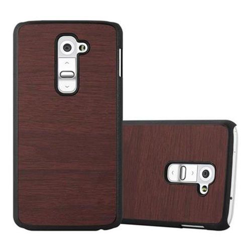 Cadorabo Housse Compatible Avec Lg G2 En Woody Café - Hard Case Étui De Protection En Bois Contre Les Rayures Et Les Chocs