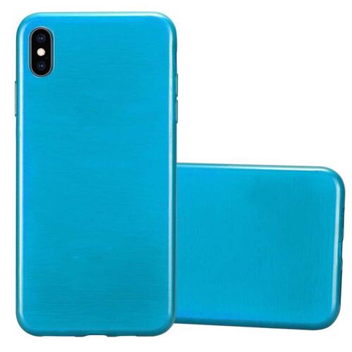 Cadorabo Housse compatible avec Apple iPhone XS MAX en TURQUOISE - Étui de protection en silicone TPU flexible au design brossé