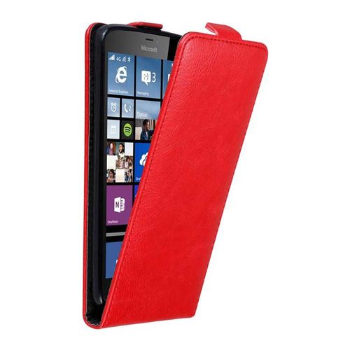 Cadorabo Housse Compatible Avec Nokia Lumia 640 Xl En Rouge De Pomme - Étui De Protection Au Design Flip Avec Fermeture Magnétique