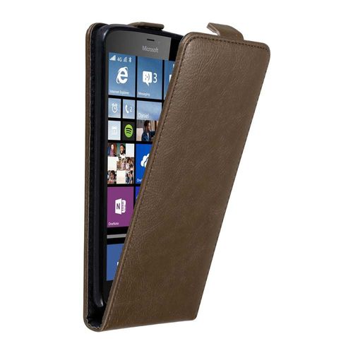 Cadorabo Housse Compatible Avec Nokia Lumia 640 Xl En Marron Café - Étui De Protection Au Design Flip Avec Fermeture Magnétique