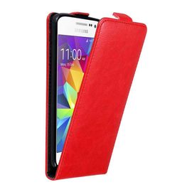 Coque pour Samsung Galaxy GRAND PRIME en ROUGE DE POMME Housse de protection Étui au design flip avec fermeture magnétique