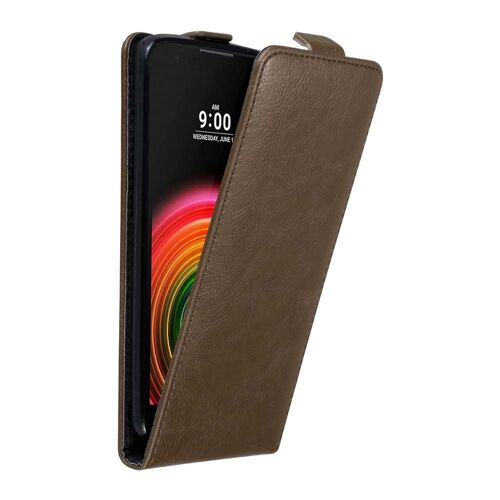 Cadorabo Housse compatible avec LG X POWER en MARRON CAFÉ - Étui de protection au design flip avec fermeture magnétique
