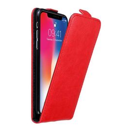 Cadorabo Housse Compatible Avec Apple Iphone X / Xs En Rouge De Pomme - Étui De Protection Au Design Flip Avec Fermeture Magnétique