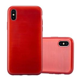 Cadorabo Housse Compatible Avec Apple Iphone X / Xs En Rouge - Étui De Protection En Silicone Tpu Flexible Au Design Brossé