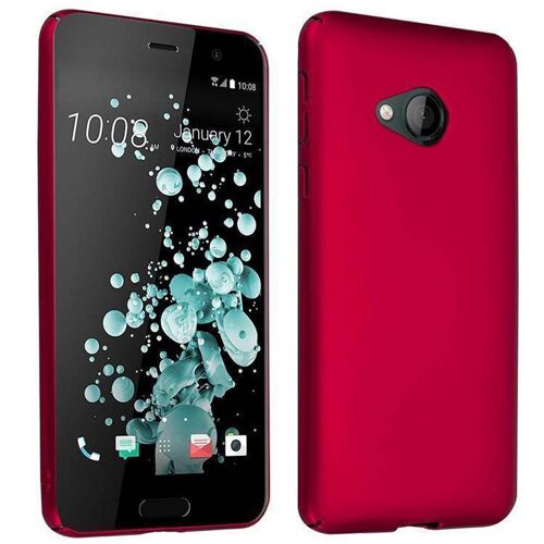 Cadorabo Housse compatible avec HTC U PLAY en METALLIC ROUGE - Hard Case Étui de protection d'aspect métallique contre les rayures et les chocs