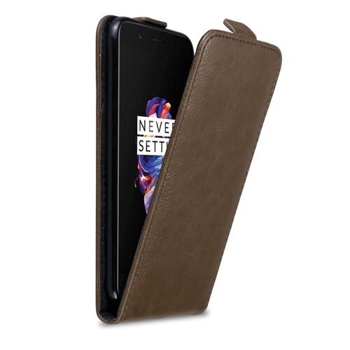 Coque Pour Oneplus 5 En Marron Café Housse De Protection Étui Au Design Flip Avec Fermeture Magnétique