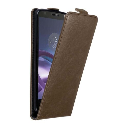 Cadorabo Housse compatible avec Motorola MOTO Z en MARRON CAFÉ - Étui de protection au design flip avec fermeture magnétique