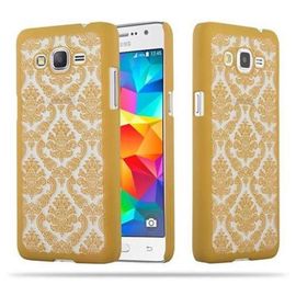 Cadorabo Housse Compatible Avec Samsung Galaxy Grand Prime En Or - Hard Case Étui De Protection Au Design Fleur Paisley Henna Contre Les Rayures Et Les Chocs