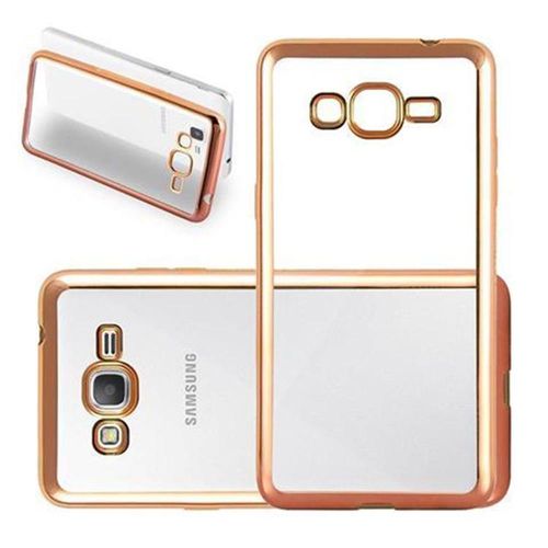 Cadorabo Housse Compatible Avec Samsung Galaxy Grand Prime En Chrome Or - Étui De Protection En Silicone Tpu Flexible