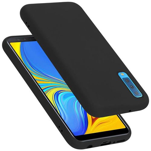 Coque Pour Samsung Galaxy A7 2018 En Liquid Black Housse De Protection Étui En Silicone Tpu Flexible