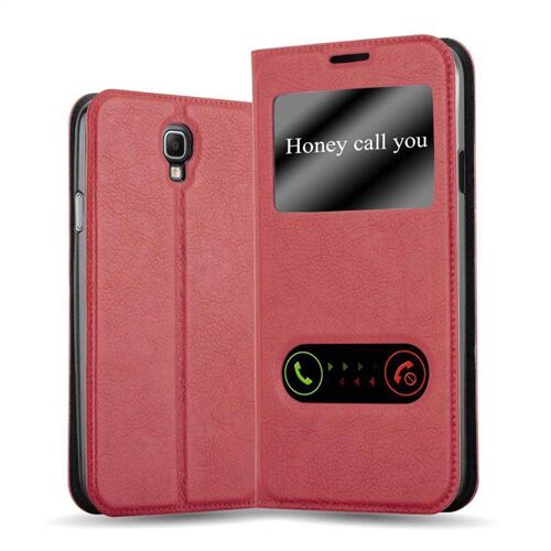 Cadorabo Housse compatible avec Samsung Galaxy NOTE 3 NEO en ROUGE SAFRAN - Étui de protection avec fermeture magnétique, fonction de support et 2 fenêtres de visualisation