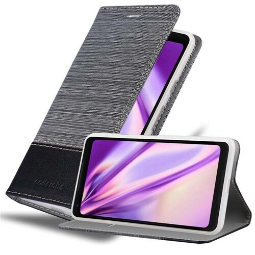 Coque Pour Google Pixel 2 Xl En Gris Noir Housse De Protection Étui Avec Fermeture Magnétique, Fonction De Support Et Compartiment Pour Carte
