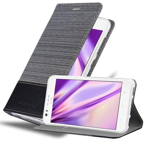 Cadorabo Housse Compatible Avec Htc Desire 10 Lifestyle / Desire 825 En Gris Noir - Étui De Protection Avec Fermeture Magnétique, Fonction De Support Et Compartiment Pour Carte