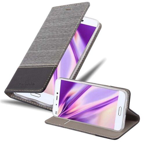 Cadorabo Housse Compatible Avec Xiaomi Mi 5s En Gris Noir - Étui De Protection Avec Fermeture Magnétique, Fonction De Support Et Compartiment Pour Carte