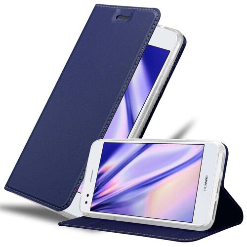 Coque Pour Huawei Y6 Pro 2017 En Classy Bleu Foncé Housse De Protection Étui Avec Fermeture Magnétique, Fonction De Support Et Compartiment Pour Carte