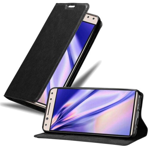 Cadorabo Housse compatible avec Alcatel 5 en NOIR NUIT - Étui de protection avec fermeture magnétique, fonction de support et compartiment pour carte