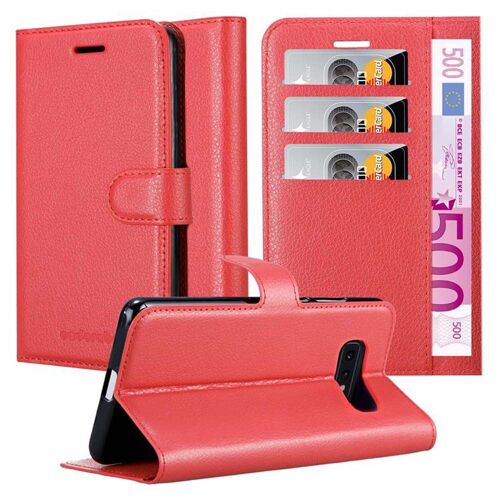 Cadorabo Housse compatible avec Samsung Galaxy S10e en ROUGE CERISE - Étui de protection avec fermeture magnétique, fonction de support et compartiment pour carte