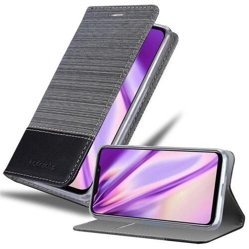 Cadorabo Housse Compatible Avec Meizu X8 En Gris Noir - Étui De Protection Avec Fermeture Magnétique, Fonction De Support Et Compartiment Pour Carte