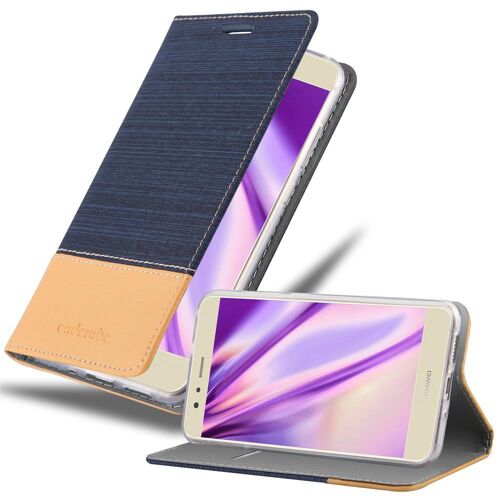 Cadorabo Housse Compatible Avec Huawei P10 Lite En Bleu Brun - Étui De Protection Avec Fermeture Magnétique, Fonction De Support Et Compartiment Pour Carte