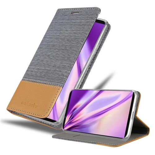 Coque Pour Sony Xperia 1 Ii En Gris Clair Marron Housse De Protection Étui Avec Fermeture Magnétique, Fonction De Support Et Compartiment Pour Carte