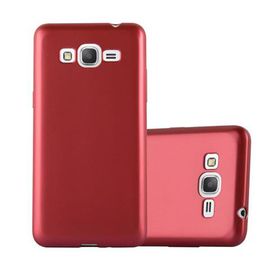 Cadorabo Housse compatible avec Samsung Galaxy GRAND PRIME en METALLIC ROUGE - Étui de protection en silicone TPU flexible