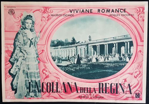 L'affaire Du Collier De La Reine * Film Historique 1946 Marcel L'herbier - Viviane Romance ; Maurice Escande - Affiche De Cinéma Originale Italienne 34x49cm - Movie Poster - Château De Versailles