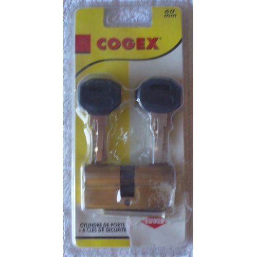 Barillet/Cylindre de Porte Double 60 mm avec 6 Clés de Sécurité - COGEX - 442751