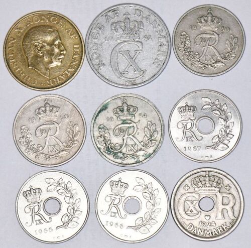 Danemark - 9 Monnaies - 1924-1967 - V320