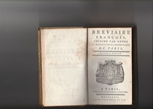 Breviaire Francois De Paris D Hyver 1ere Partie 1 Edition 1767