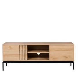 Drawer - Krokom - Meuble Tv 2 Portes En Bois Et Métal L150cm - Marron