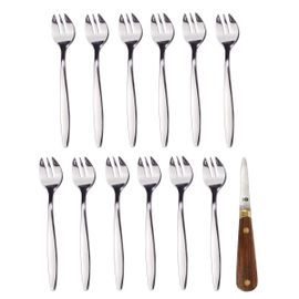 Lancette - Set À Huîtres, 1 Couteau Et 12 Fourchettes