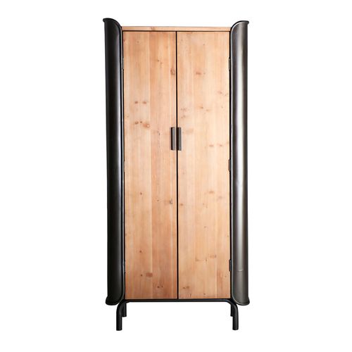 Armoire En Bois De Sapin, De Couleur Gris, 81x40x171 Cm