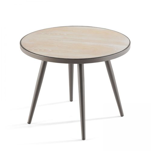 Table Basse Ronde Avec Plateau Imitation Bois