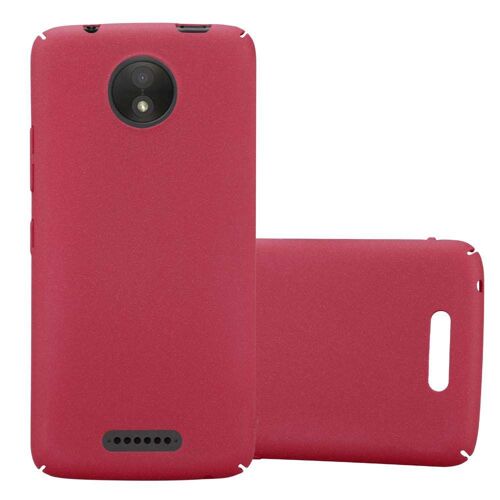 Cadorabo Housse compatible avec Motorola MOTO C en FROSTY ROUGE - Hard Case Étui de protection à l'aspect givré contre les rayures et les chocs