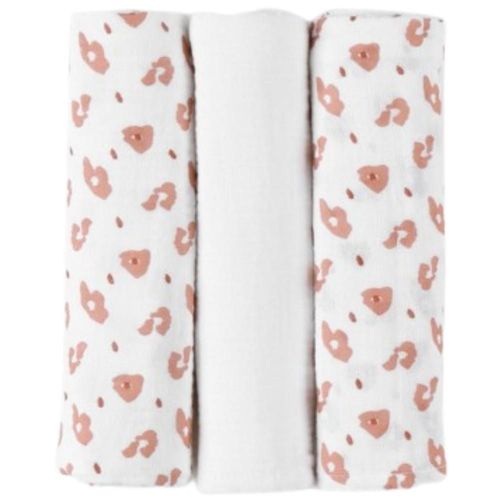 Set De 3 Langes En Mousseline De Coton Blanc/Terracotta - Noukie's
