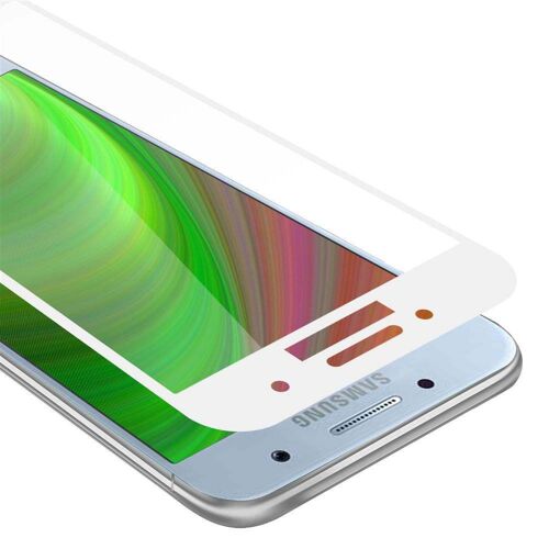 Cadorabo Plein Écran Film De Protection Compatible Avec Samsung Galaxy A7 2017 En Transparent Avec Du Blanc - Verre De Protection D'écran Durci (Tempered) D'une Dureté De 9h Avec 3d Touch
