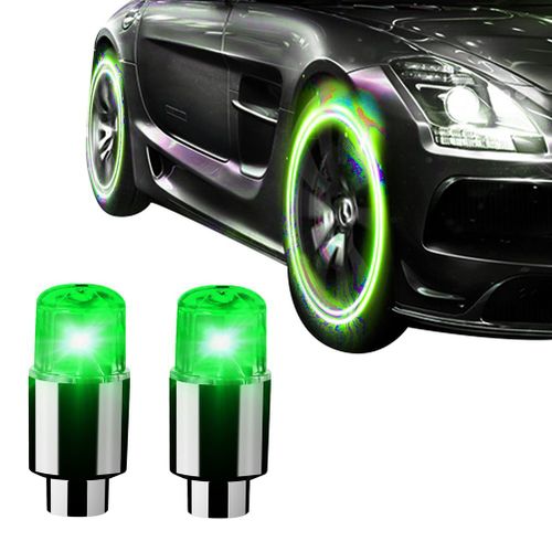 2 PièCes LumièRes De Roue Voiture VéLo Roue Pneu Valve PoussièRe LumièRe Rayons Flash LumièRes Pour Voiture Camion Suv Motos VéLo
