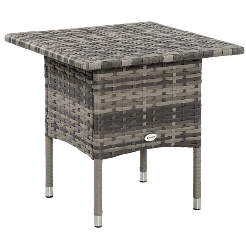 Table Basse De Jardin Style Cosy Chic Résine Tressée Grise
