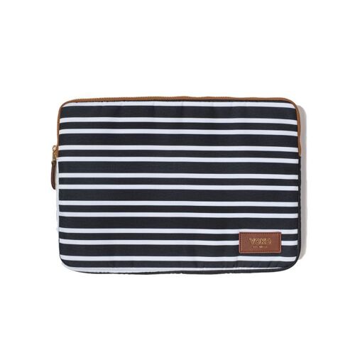Housse d'ordinateur 13 & 14 pouces Parisienne RPET Noir & Blanc