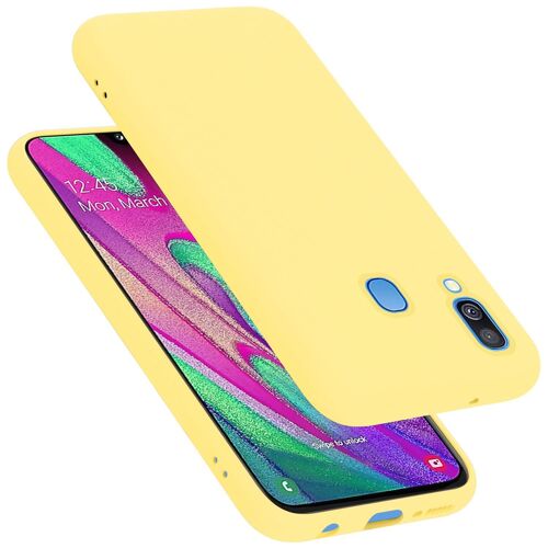 Cadorabo Housse compatible avec Samsung Galaxy A40 en LIQUID YELLOW - Étui de protection en silicone TPU flexible