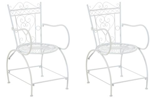 Lot De 2 Chaises De Jardin En Métal Blanc