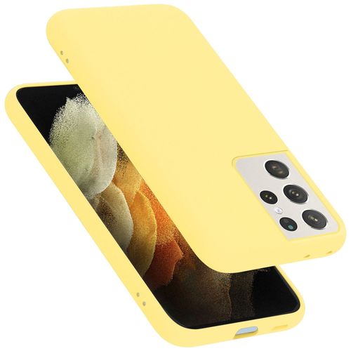 Cadorabo Housse Compatible Avec Samsung Galaxy S22 Ultra En Liquid Yellow - Étui De Protection En Silicone Tpu Flexible