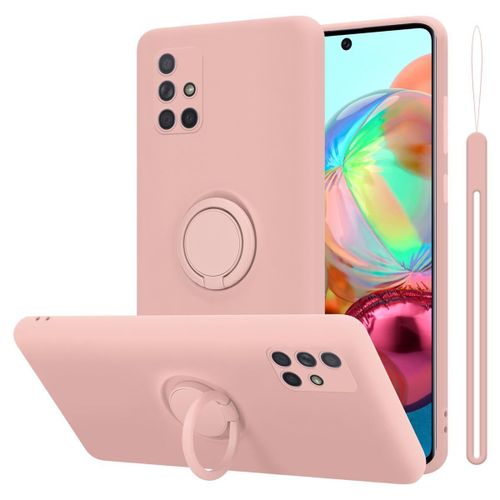 Cadorabo Housse Compatible Avec Samsung Galaxy A51 4g / M40s En Liquid Pink - Étui De Protection En Silicone Tpu Flexible Avec Anneau