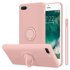 Cadorabo Housse Compatible Avec Apple Iphone 7 Plus / 7s Plus / 8 Plus En Liquid Pink - Étui De Protection En Silicone Tpu Flexible Avec Anneau